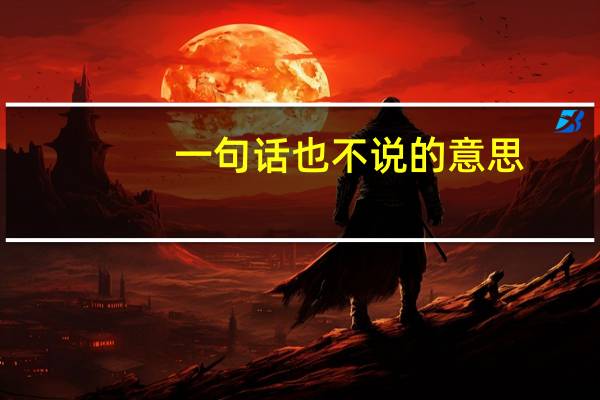 一句话也不说的意思