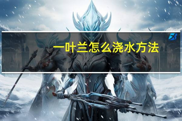 一叶兰怎么浇水方法