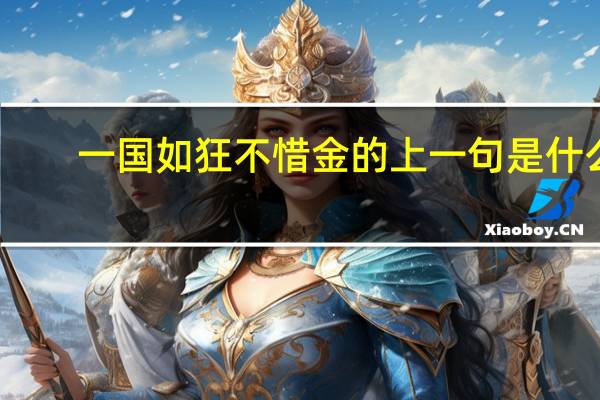 一国如狂不惜金的上一句是什么
