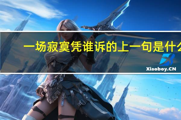一场寂寞凭谁诉的上一句是什么
