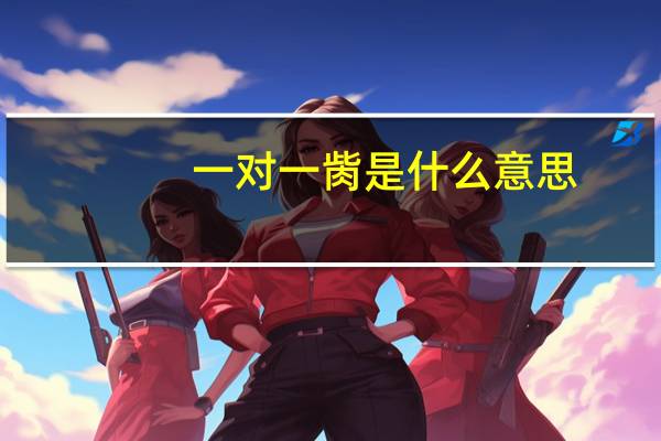 一对一胔是什么意思