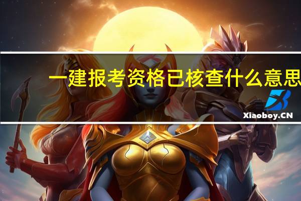 一建报考资格已核查什么意思