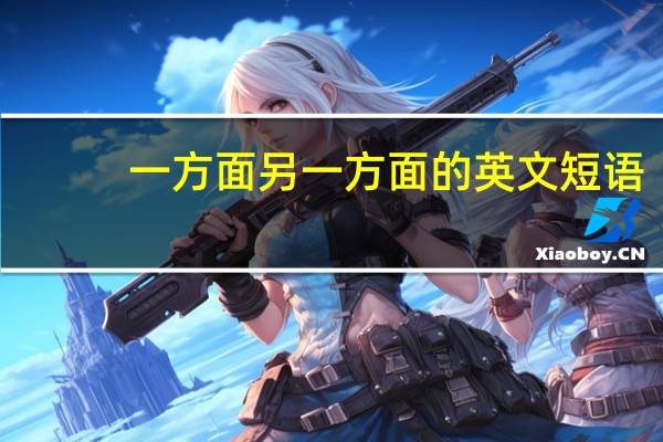 一方面另一方面的英文短语