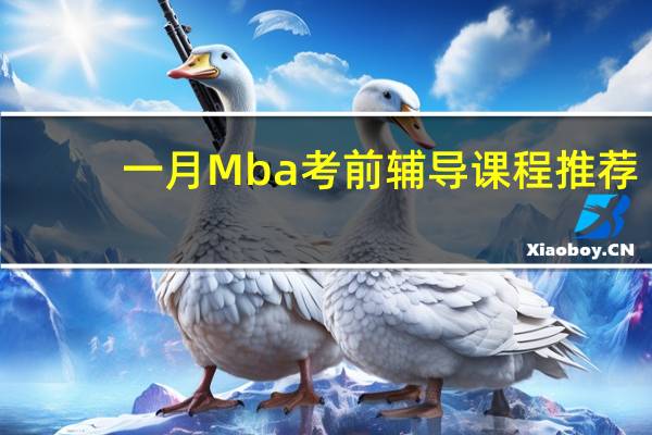 一月Mba考前輔導課程推薦