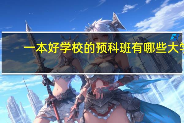 一本好学校的预科班有哪些大学