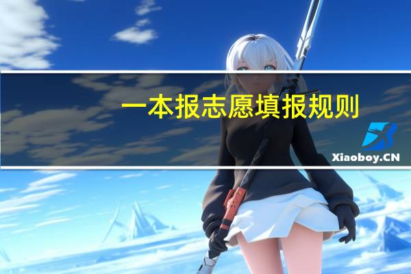 一本报志愿填报规则