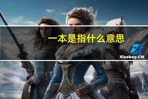 一本是指什么意思