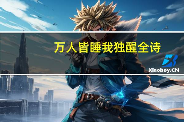 万人皆睡我独醒全诗