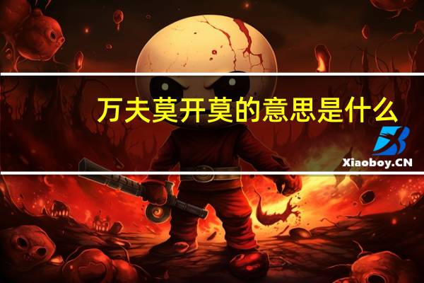 万夫莫开莫的意思是什么