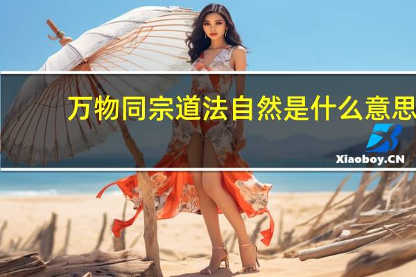 万物同宗道法自然是什么意思