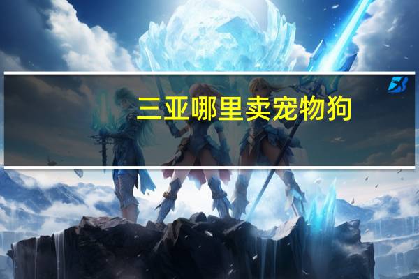 三亚哪里卖宠物狗