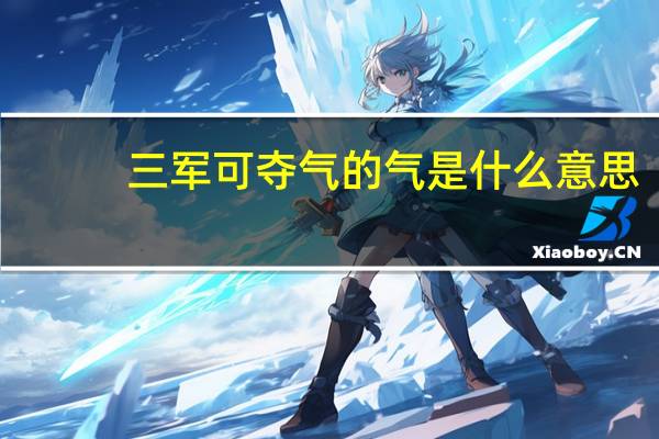 三军可夺气的气是什么意思