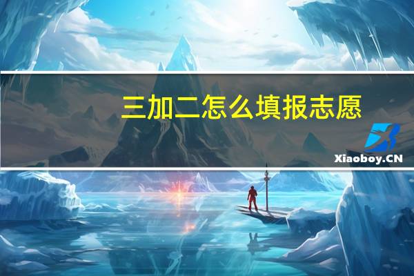 三加二怎么填报志愿