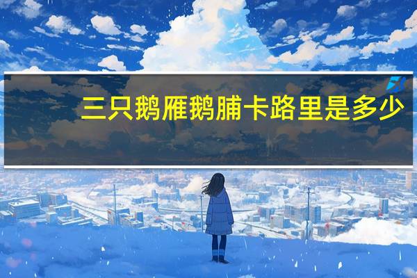 三只鹅 雁鹅脯卡路里是多少