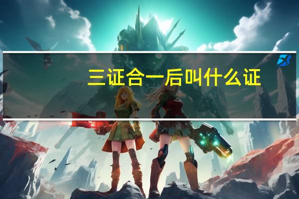三证合一后叫什么证（三证合一后叫什么证）