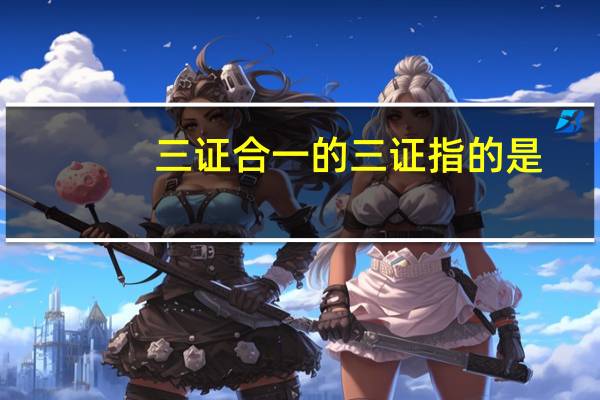 三证合一的三证指的是（所谓的三证合一是指哪三证）