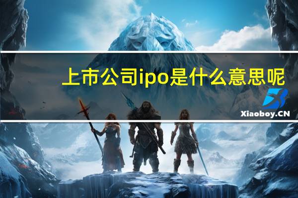 上市公司ipo是什么意思呢