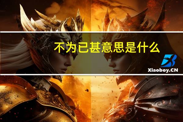 不为已甚意思是什么