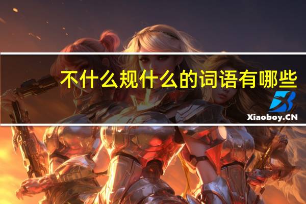 不什么规什么的词语有哪些?