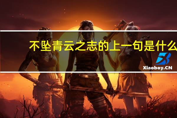 不坠青云之志的上一句是什么