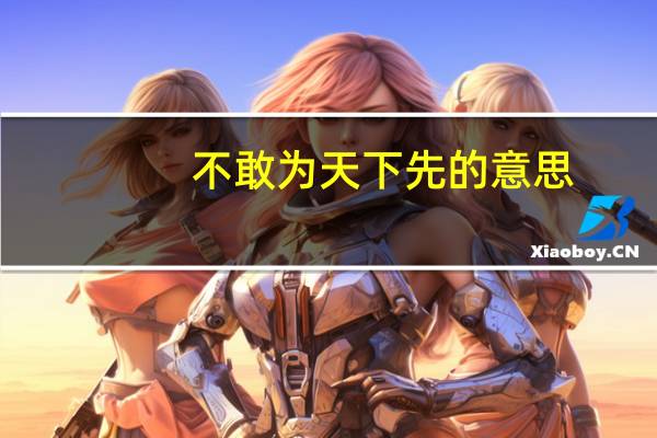 不敢为天下先的意思