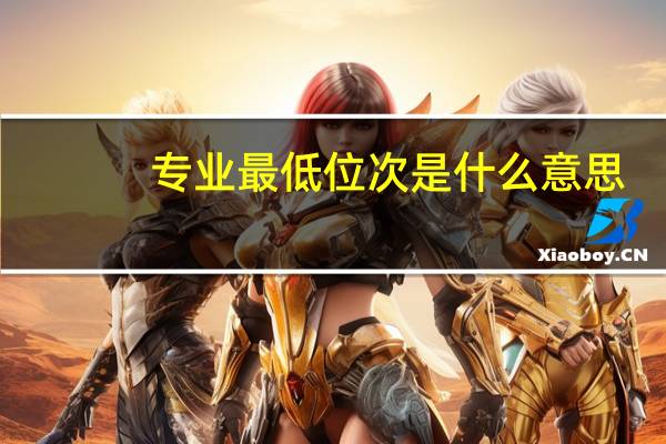 专业最低位次是什么意思