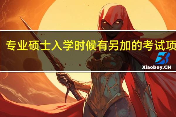 专业硕士入学时候有另加的考试项目吗