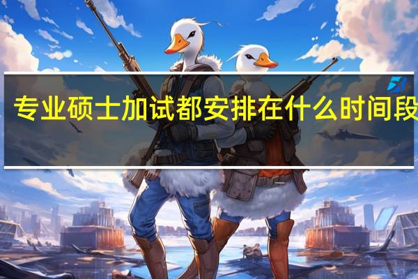 专业硕士加试都安排在什么时间段进行