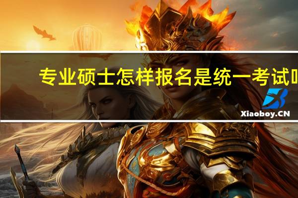 专业硕士怎样报名是统一考试吗