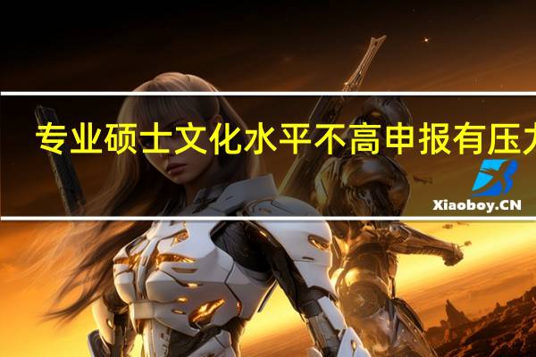 专业硕士文化水平不高申报有压力吗
