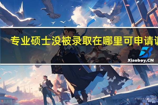 专业硕士没被录取在哪里可申请调剂