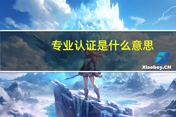 专业认证是什么意思