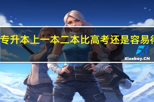 专升本上一本二本比高考还是容易得多了