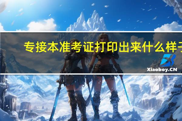 专接本准考证打印出来什么样子