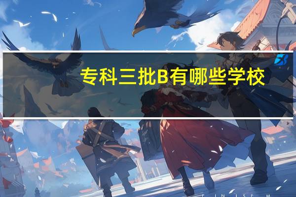 专科三批B有哪些学校