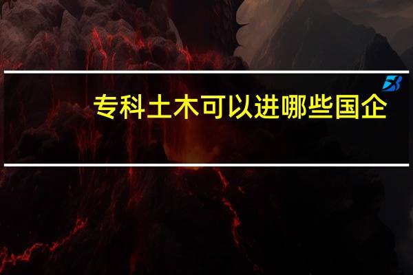 专科土木可以进哪些国企