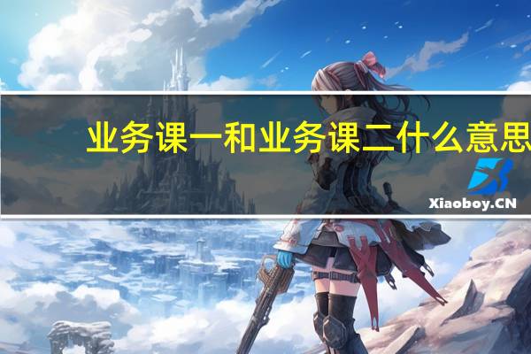 业务课一和业务课二什么意思