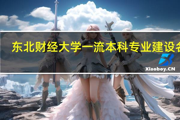 东北财经大学一流本科专业建设名单