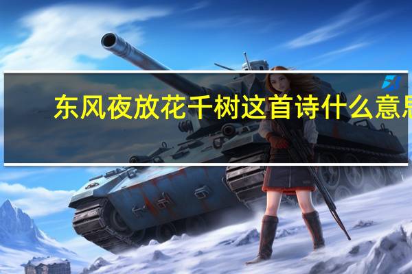 东风夜放花千树这首诗什么意思