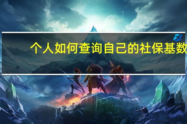 个人如何查询自己的社保基数(个人如何查询自己的征信)