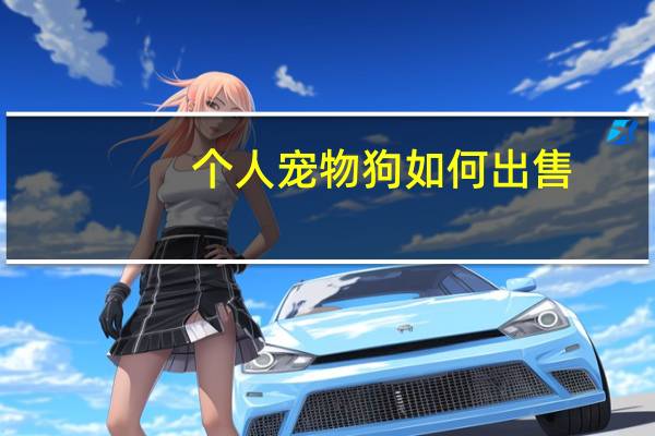 个人宠物狗如何出售
