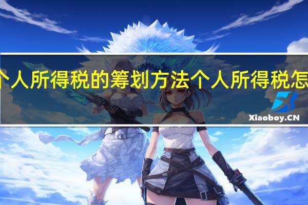 个人所得税的筹划方法 个人所得税怎样筹划