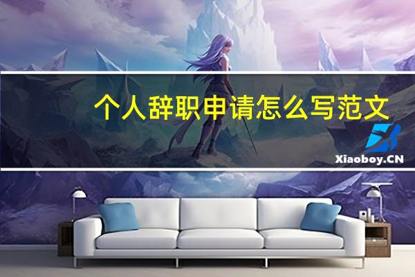 个人辞职申请怎么写范文（个人辞职申请报告范文）