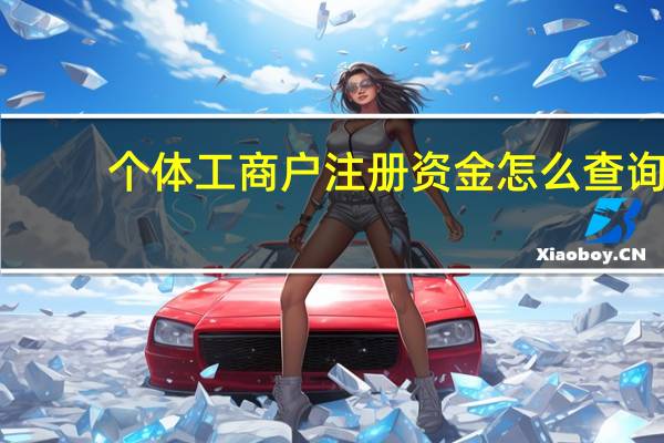 个体工商户注册资金怎么查询(个体工商户注册)