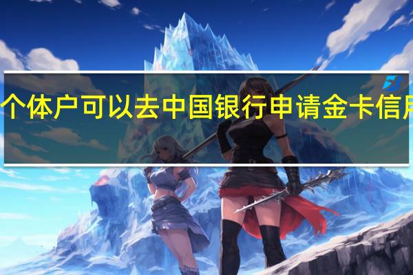 个体户可以去中国银行申请金卡信用卡吗