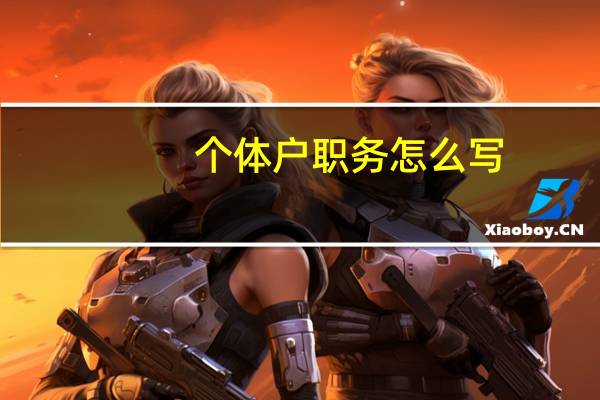 个体户职务怎么写