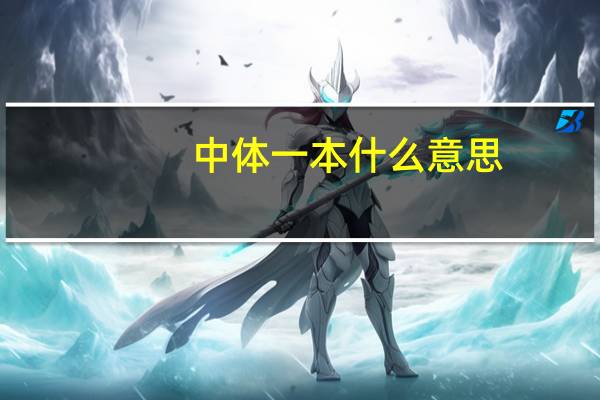 中体一本什么意思