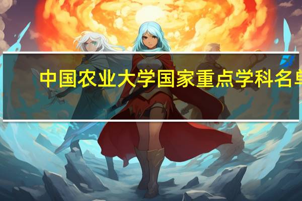 中国农业大学国家重点学科名单
