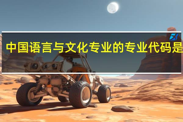 中国语言与文化专业的专业代码是什么
