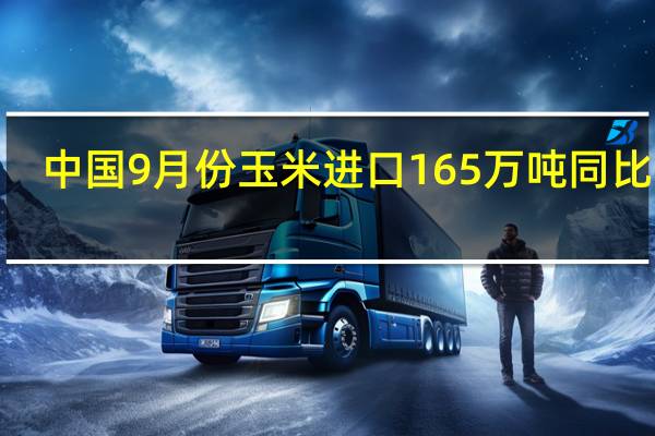 中国9月份玉米进口165万吨同比增7.3%；1-9月累计玉米进口1656万吨同比降10.3%9月份小麦进口62万吨同比增66.4%；1-9月累计小麦进口1017万吨同比增53.6%9月份食糖进口54万吨同比降30.7%；1-9月累计食糖进口211万吨同比降39.7%9月份棉花进口24万吨同比增165%；1-9月累计棉花进口110万吨同比降24.7%9月份棕榈食用油进口52万吨同比降14.4%；1-9月累计棕榈食用油进口309万吨同比增72.9%9月份稻谷及大米进口13万吨同比降73.7%；1-9月累计稻谷